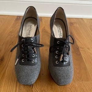 Michael Kors wool and leather heels